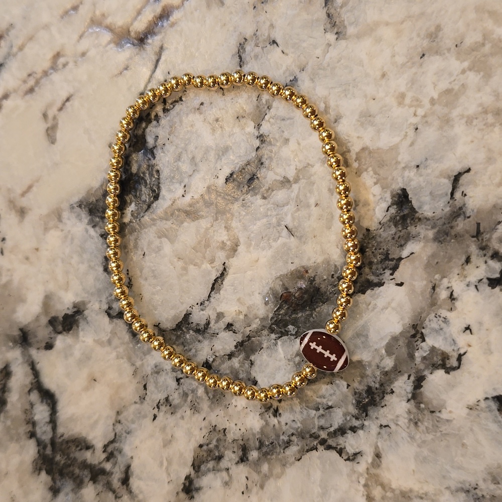 Beaded Blondes football bracelet